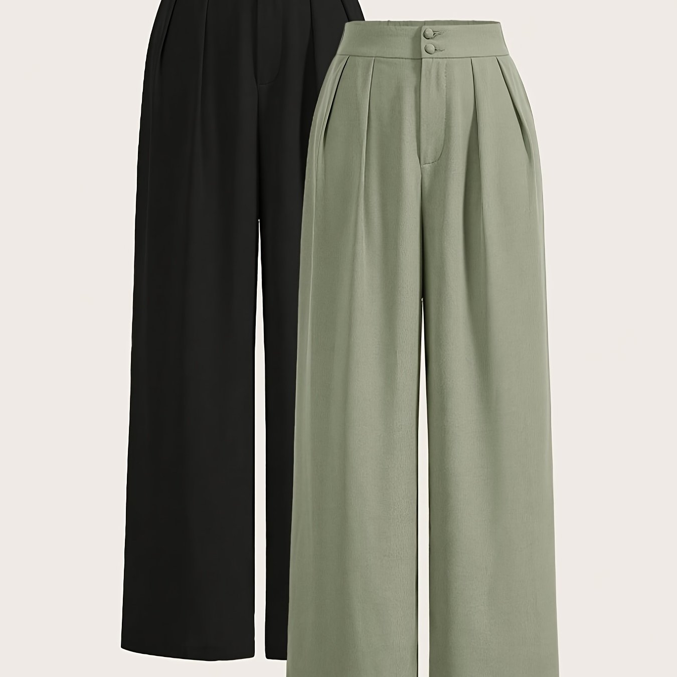 Two-piece Set of High-waisted Wide-leg Pants