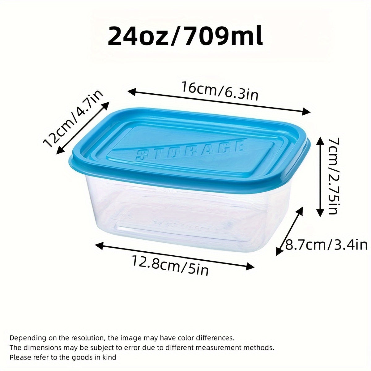 10pcs Clear Plastic Food Storage Containers with Blue Lids - Stackable, Reusable, Perfect for Kitchen Organization - Ideal for Grains, Meats, Fruits, Vegetables - Dishwasher & Microwave Safe
