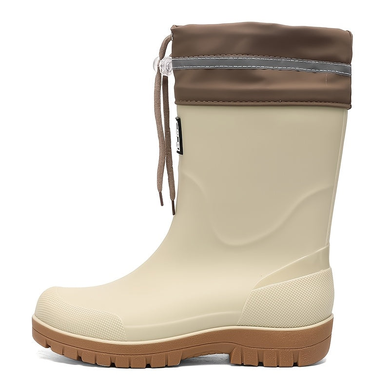 Men's Lightweight Rubber Rain Boots Casual Mid-Calf Style