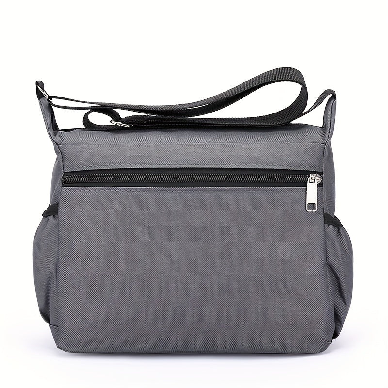 Multi-Pocket Crossbody Shoulder Bag, Casual Travel Office Messenger Bag, Durable, Multiple Compartments