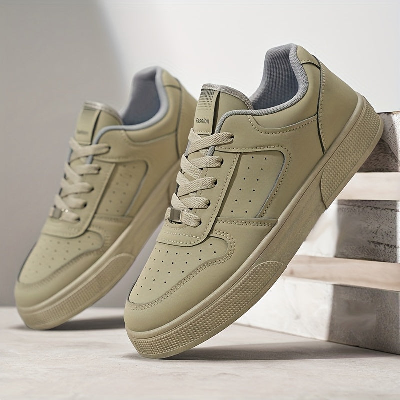 Breathable Skate Shoes - Sleek Black Low-Top Casual Sneakers with Durable PU Upper & PVC Sole, Comfortable Lace-Up Streetwear for Men and Women, All-Season