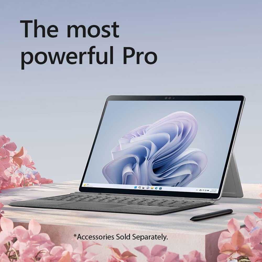 Microsoft Surface Pro 9 13" Touch Tablet, Intel I7, 16GB/256GB, Platinum Bundle Surface Pro Signature Mechanical Keyboard, Black and 1 YR CPS Enhanced Protection Pack