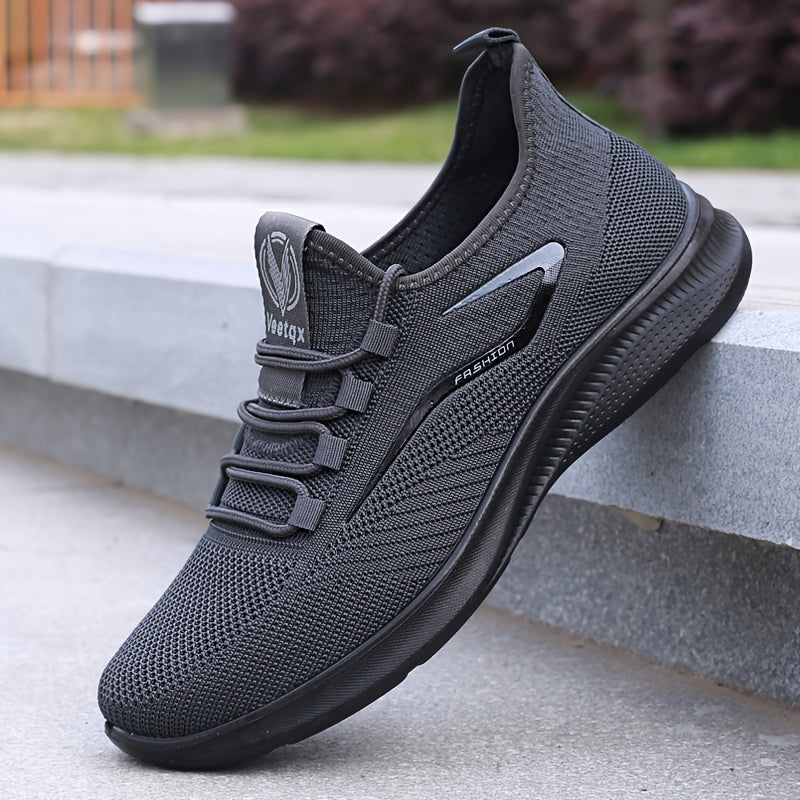 Men's Lightweight Slip-Resistant Casual Sneakers - Breathable Mesh & Fabric Upper, Durable PU Sole, Round Toe Low-Top Design for Hiking, Outdoor, Travel & Daily Wear - All-Season Comfort, Hiking Shoes, Outdoor Footwear, Sleek