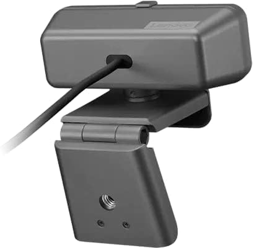 Lenovo NET_BO Essential FHD Webcam Grey, 1080P, Stereo Microphone, USB Camera for Live Streaming and Video Calling, Privacy Cover, Plug and Play, Desktop or Laptop, Windows, Mac, Grey