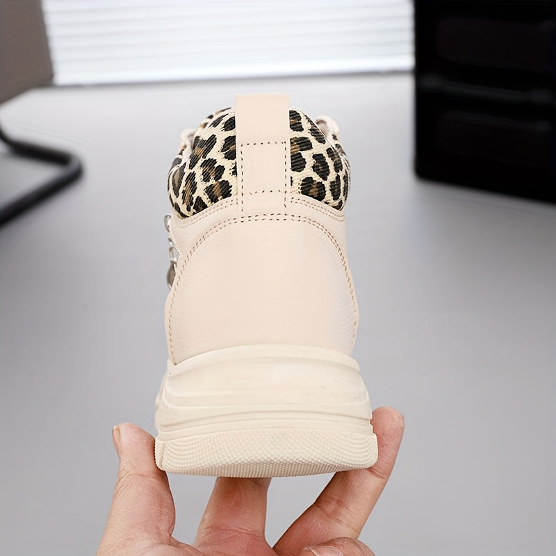 Women'S Stylish Leopard Print Sneakers - Casual, Versatile Walking Shoes for Outdoor and Fitness Activities, Lightweight and Comfortable, All-Season Use, Casual Walking Shoes Leopard Print Sneakers Comfortable Walking Sho