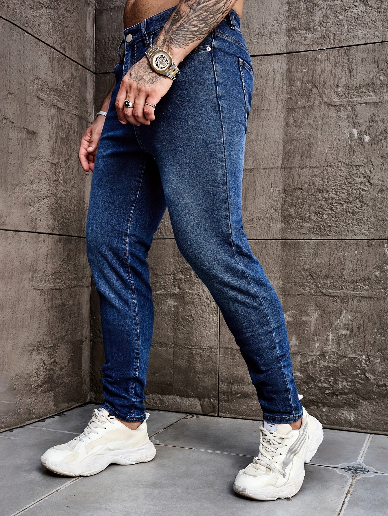 Men's Straight Leg Denim Pants, Men's Classic Design Jeans, Versatile For Four Seasons Wear