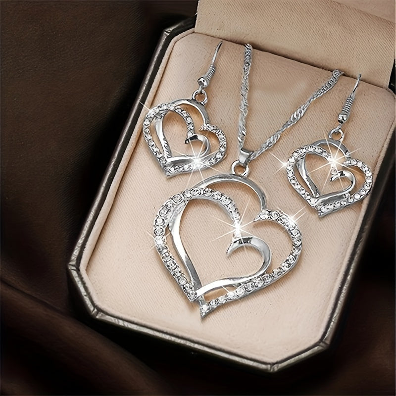 3 հատ Կրկնակի Love Peach Heart կանացի հանդերձանքի հավաքածու