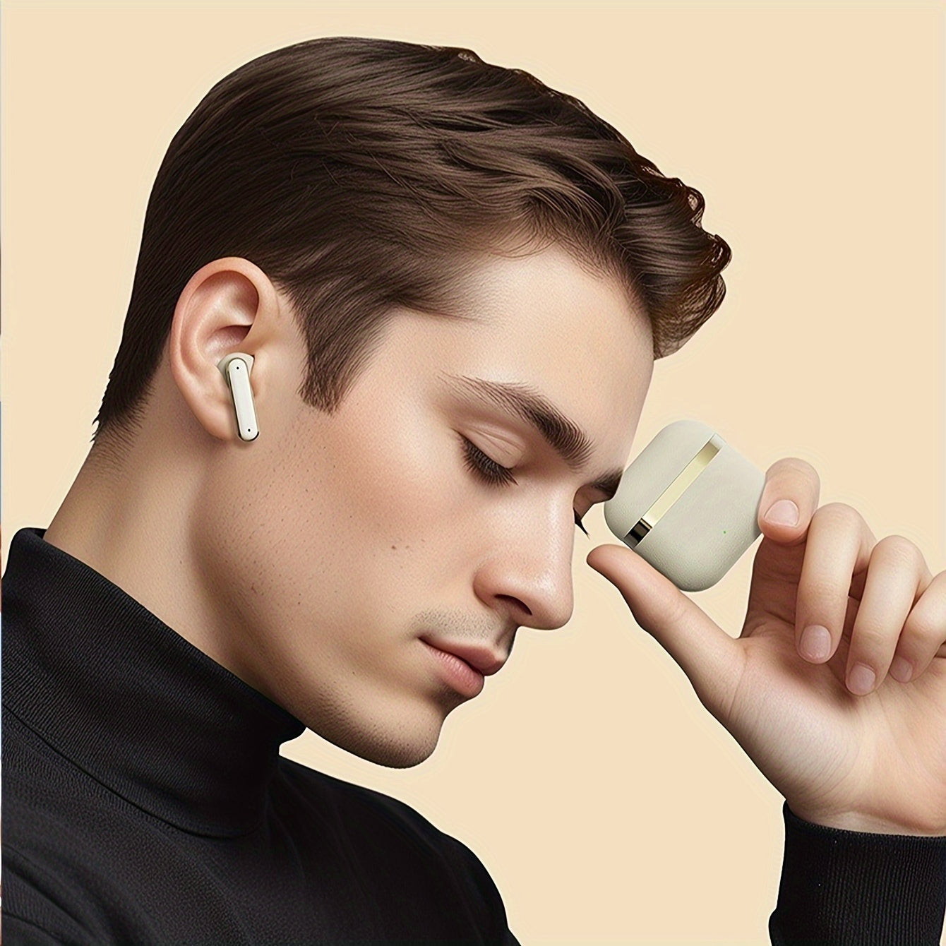 NEW SENYANG True Wireless Semi-In-Ear Headphones - 9D HIFI Stereo HD Calling, Rechargeable Lithium Battery, Touch Control, Condenser Microphone, Compatible with Android & iPhone, No Noise Control, Semi-Open Back Earcup Design