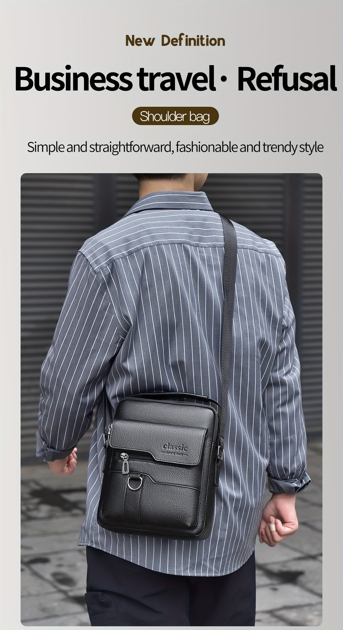 New Men's Crossbody Bag Messenger Bag with Mahogany Pattern Large Capacity Design PU Material Men's Casual Retro Adjustable Shoulder Bag for Going Out Valentine's Day Gift for Husband or Boyfriend