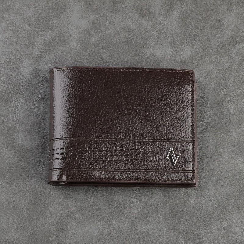 Men'S Large Capacity Lightweight Wallet - Business Casual & Everyday Use with Golden-Tone Hardware, Multiple Card Slots, Cash Pocket & ID Window - Durable Synthetic