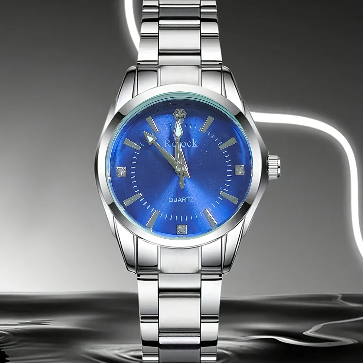 1pc Fashionable Women's Quartz Watch, Round Analog Display, Shock-Resistant Alloy Case & Band, Non, Button Battery - Elegant Timepiece