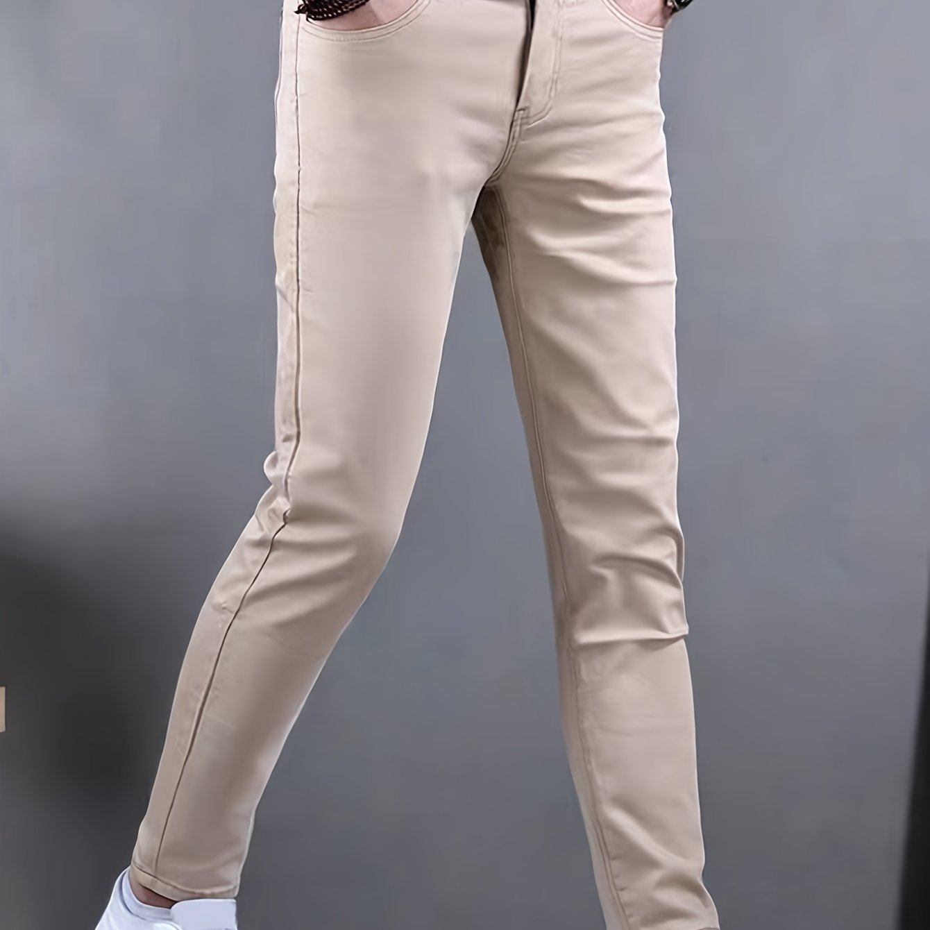 Men's Casual Slim Fit Jeans, Men's Versatile Classic Design Denim Pants for All Seasons