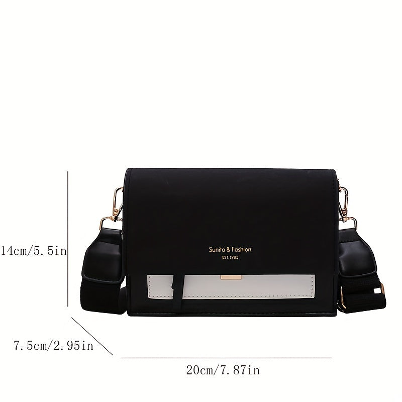 Chic Mini Crossbody Bag for Women - Stylish Synthetic Faux Leather with Golden Chain Strap, Buckle Closure, and Decorative Painted Edges - Perfect for Phone & Essentials