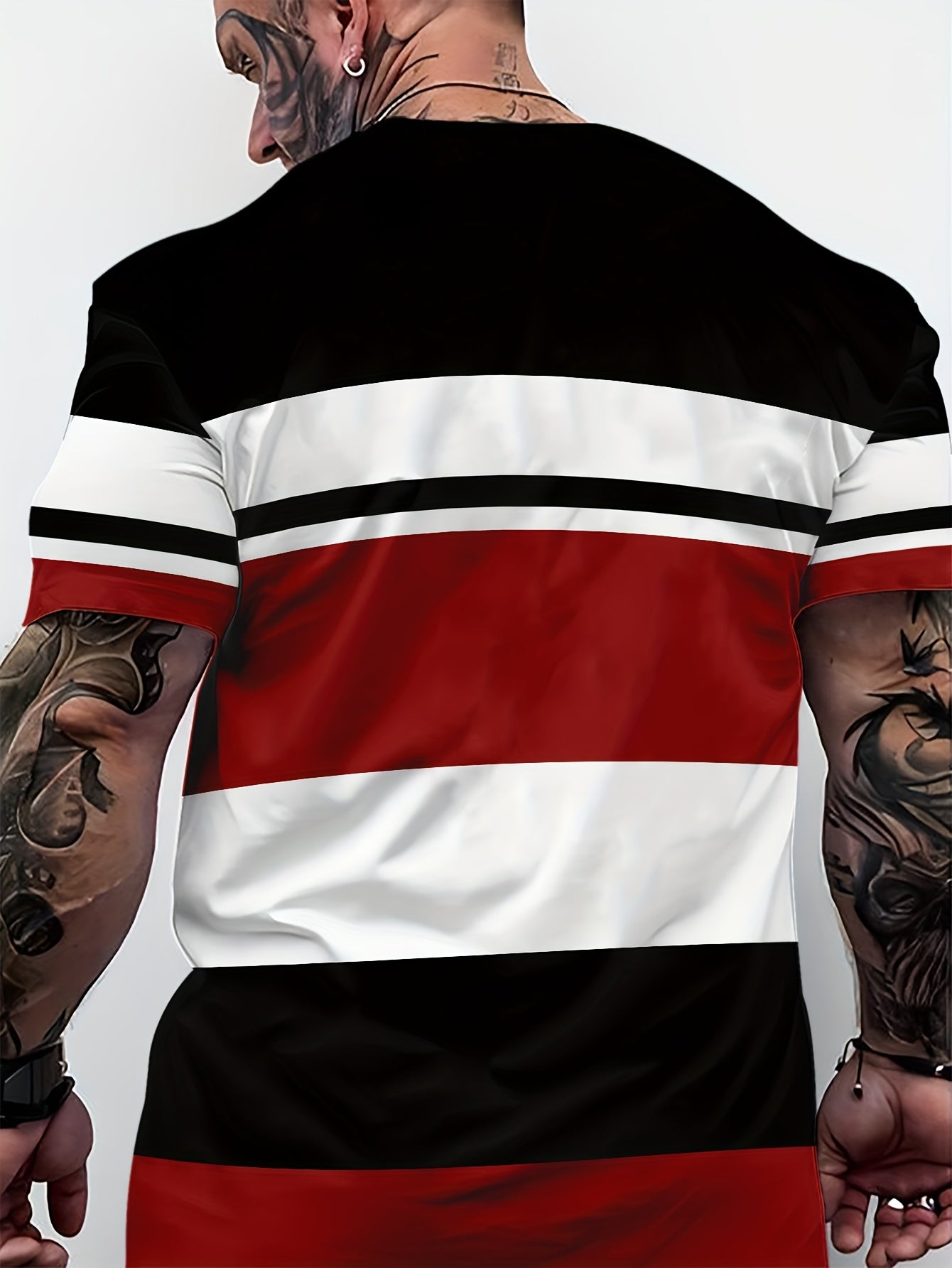 Men'S 3D Digital Print Short Sleeve T-Shirt - Breathable Round Neck, Non-See-Through, Lightweight Comfortable, Casual Style with Eagle Logo, Perfect for All Seasons, Versatile Clothing Stylish Graphic Tee Comfortable Fi