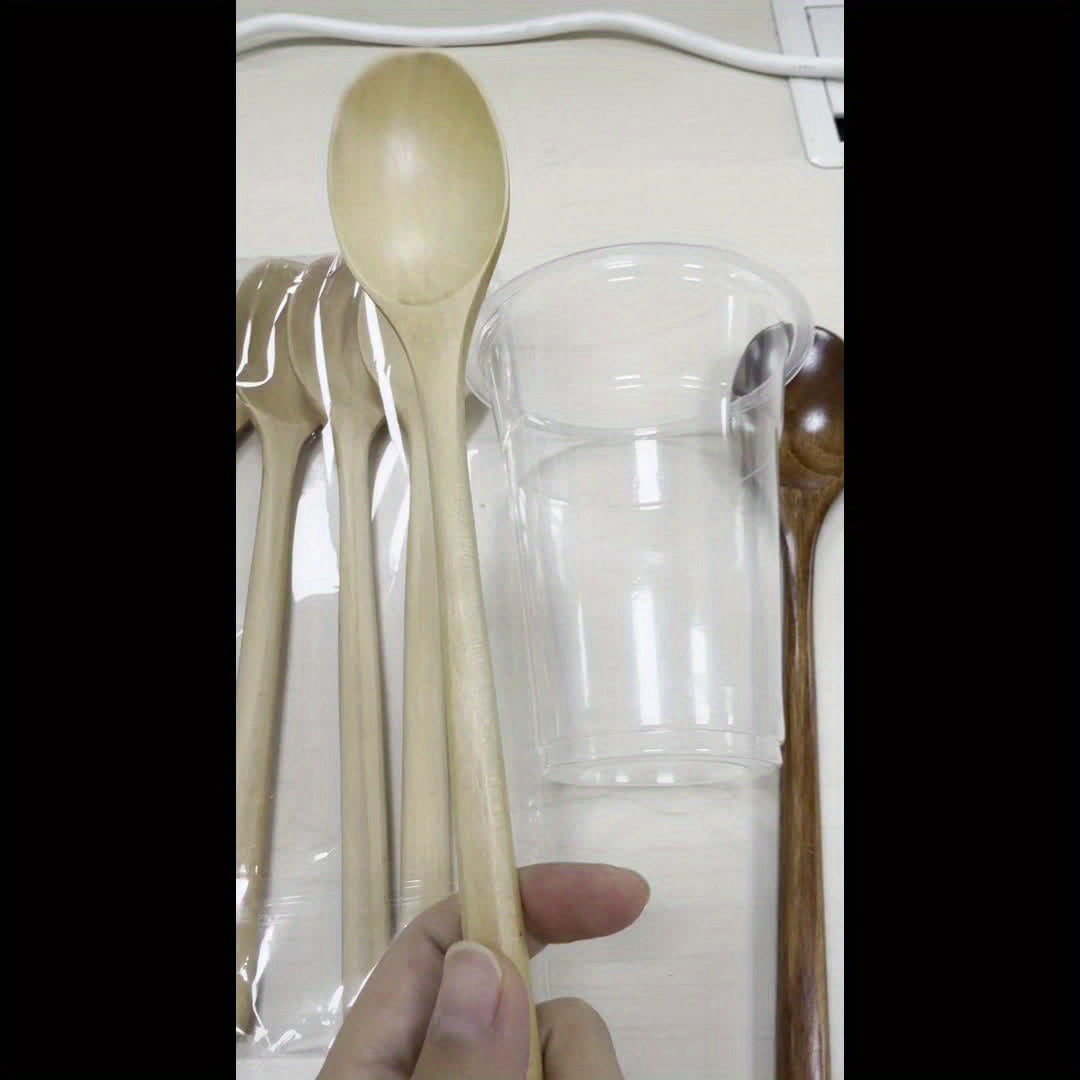 9-Inch Long Handle Wooden Spoons, Superba Spoon for Cooking, Wooden Spoon for Kitchen Soup Mixing Baking, Kitchen Supplies, Kitchen Utensils, Cooking Utensils
