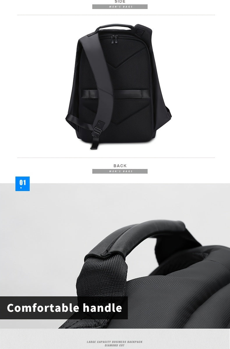 FENRUIEN Men'S Large Capacity Expandable Backpack with USB Charging, 39.62cm Laptop Bag, Durable Oxford Fabric, Multiple Compartments for Travel and Business Use, Travel Backpack Minimalist Backpack Durable Zippers, Lapto
