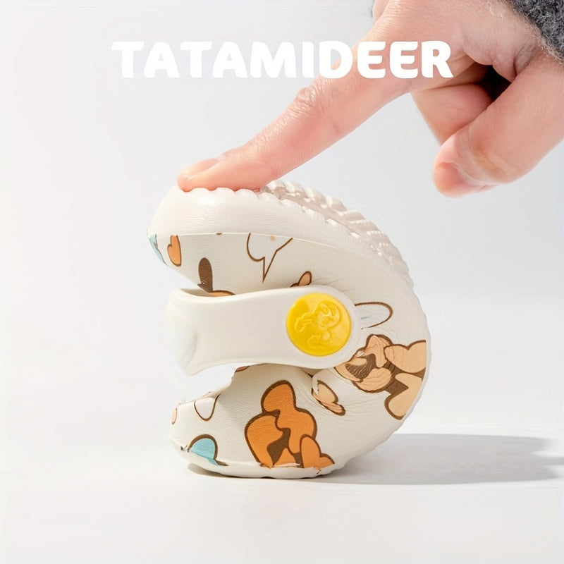 TATAMIDEER Unisex Kid's Open Toe Breathable Slippers, Comfy Non Slip Adorable Slides For Boy's & Girl's Outdoor Activities