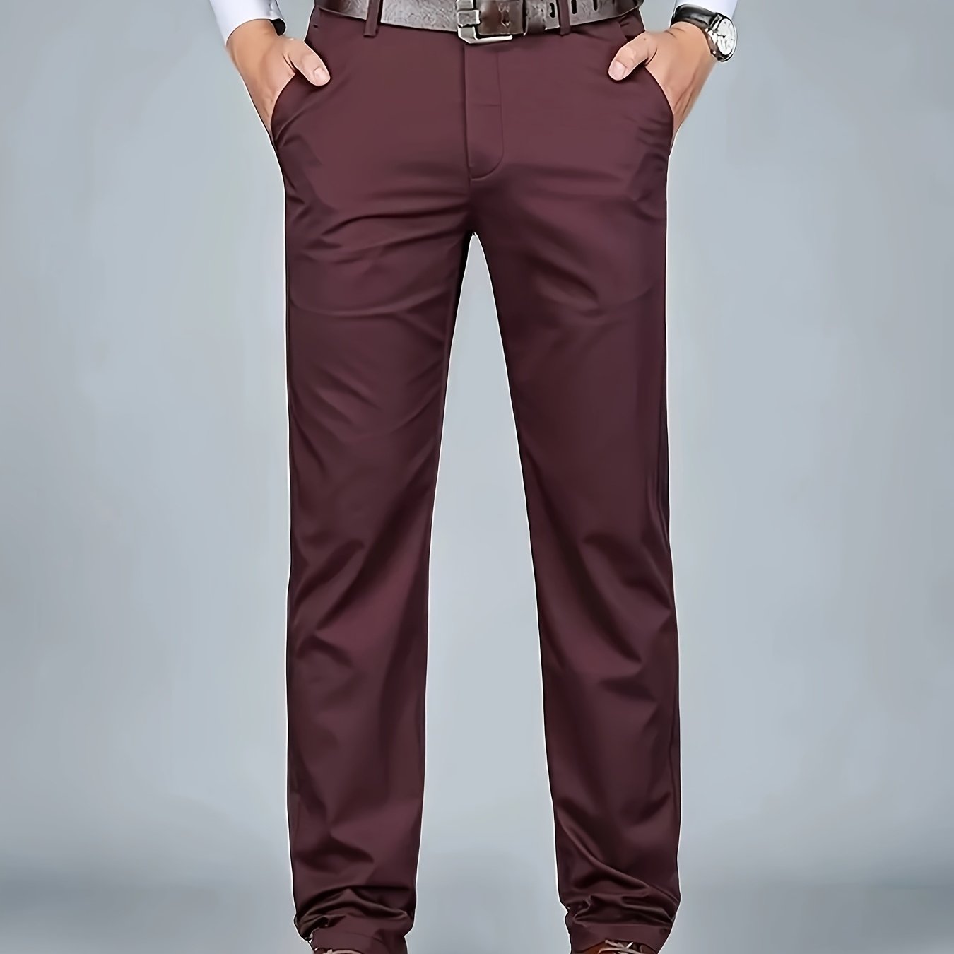 New Casual Formal Pants for Men in Four Seasons, Featuring a Business Style with Trendy Long Trousers. Fashionable And Versatile Men'S Elastic Dress Pants with a Comfortable Classic Design for Casual Wear.