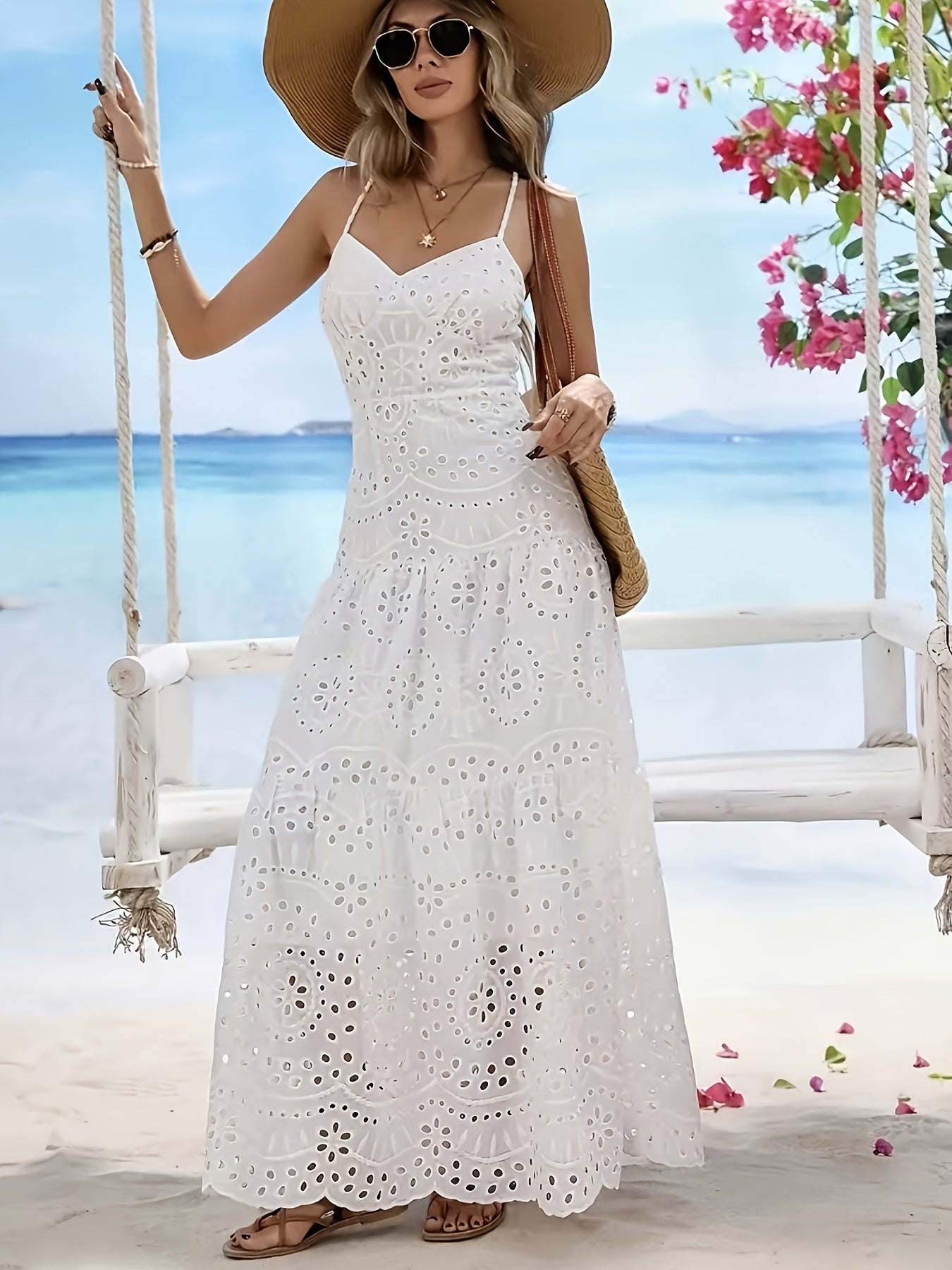 Elegant Women’s Sleeveless Lace Cami Dress for Spring Summer