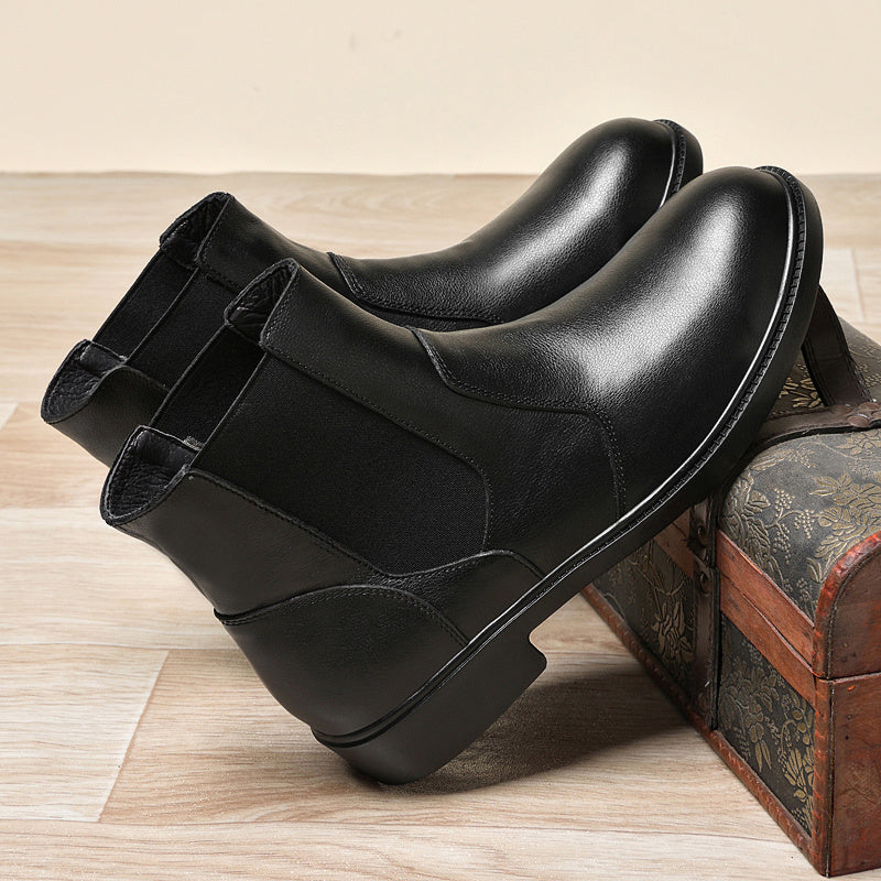 Men's Short Lace-Up Riding Boots with Durable PU Upper