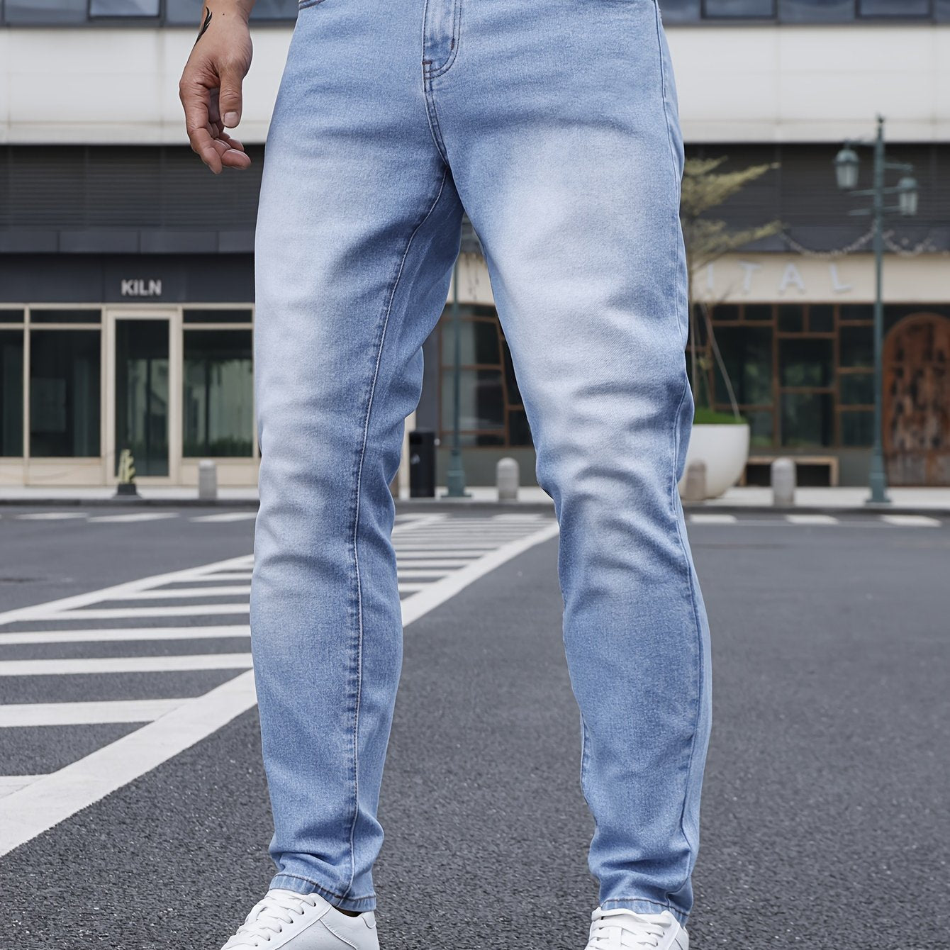 Men's Slim Fit Jeans - Rayon Blend, Stretch Denim, Solid Color, Machine Washable, Everyday Denim|Slim Fit Jeans|Rayon Blend Denim
