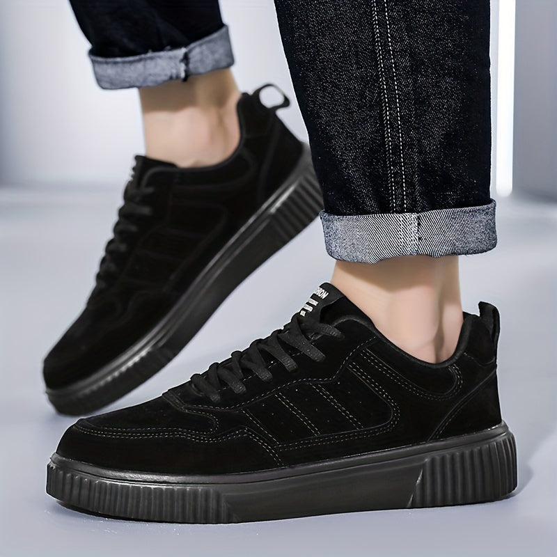 Men's Fashionable Lace-Up Sneakers - Casual & Sporty, Non-Slip, All-Season Wear with Comfortable EVA/Fabric Insole
