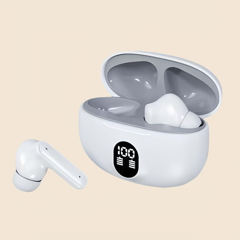 LED power display wireless headphones, Type-c charging case, long range, low latency, adaptable to cell phones, tablets, laptops, compact and portable, exquisite wireless earbuds, sports music lovers gift preferred recommenda