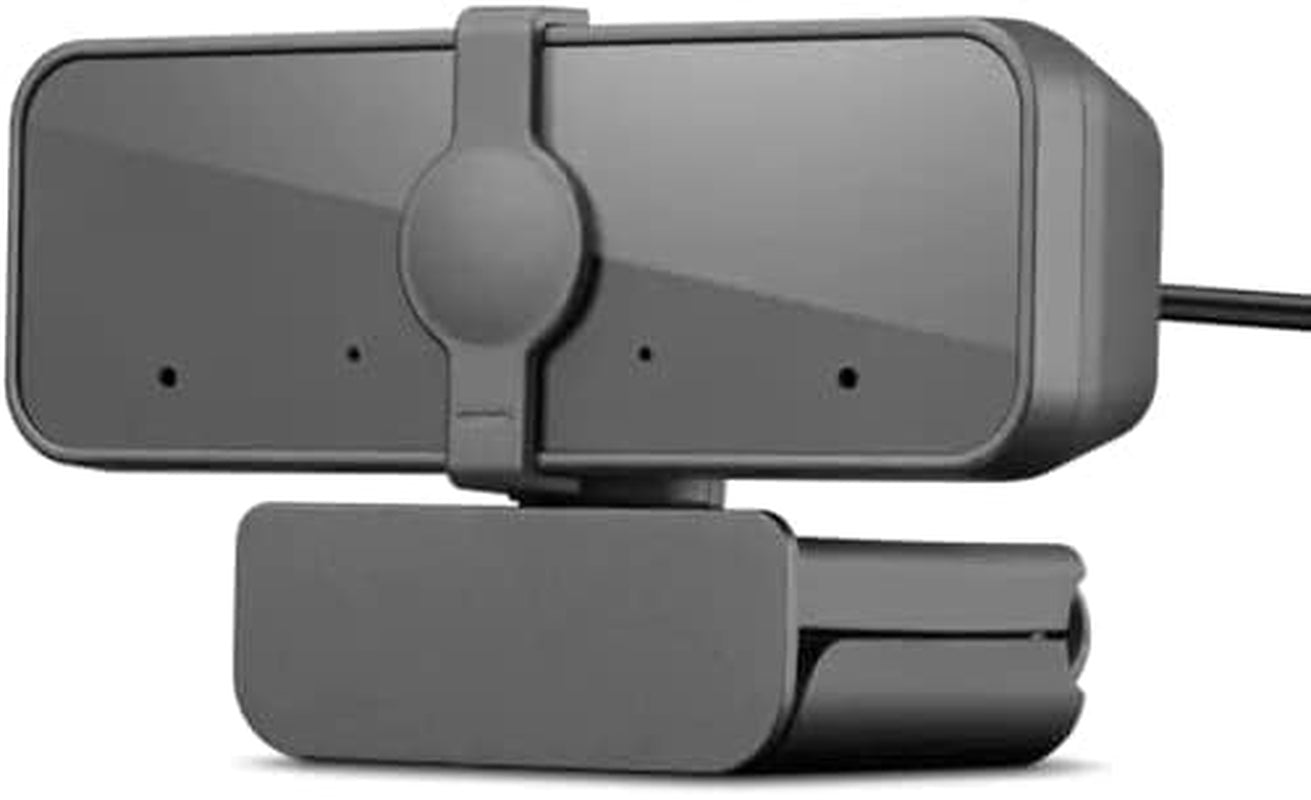 Lenovo NET_BO Essential FHD Webcam Grey, 1080P, Stereo Microphone, USB Camera for Live Streaming and Video Calling, Privacy Cover, Plug and Play, Desktop or Laptop, Windows, Mac, Grey