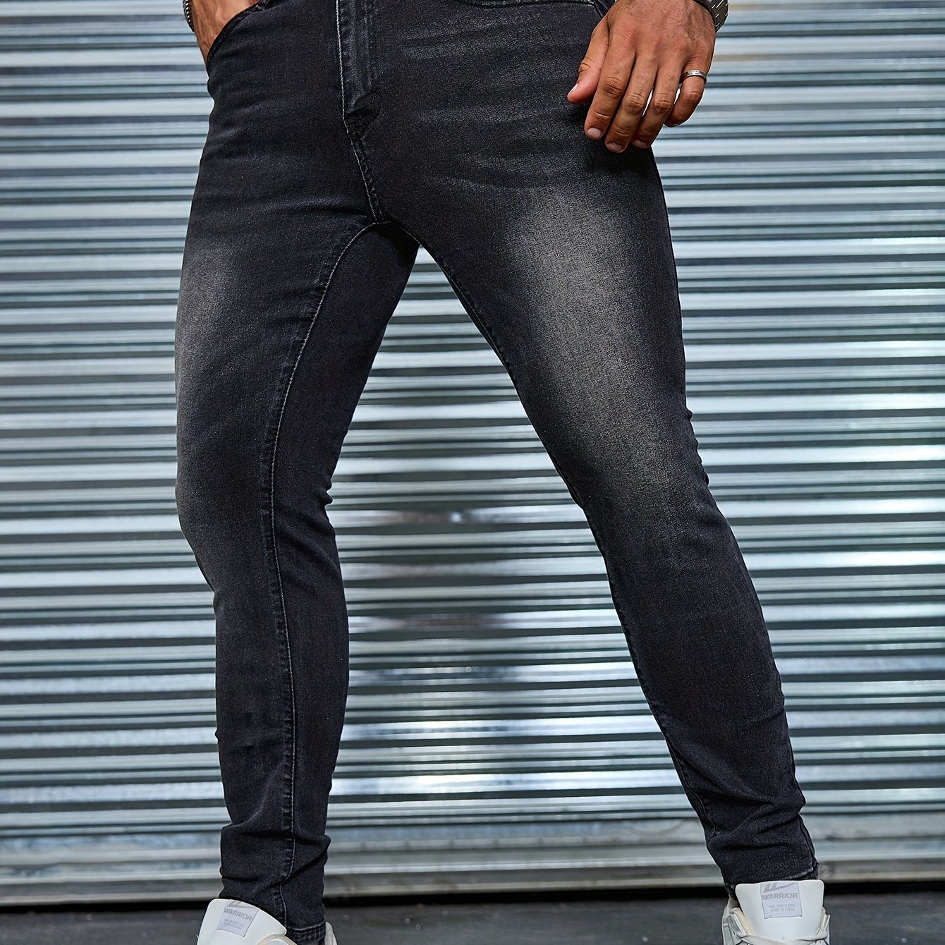 Men's Slim Fit Jeans - Rayon Blend, Stretch Denim, Solid Color, Machine Washable, Everyday Denim|Slim Fit Jeans|Rayon Blend Denim