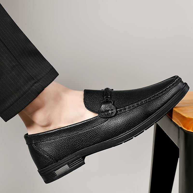 Men's High-End Split Leather Pointed Toe Loafers