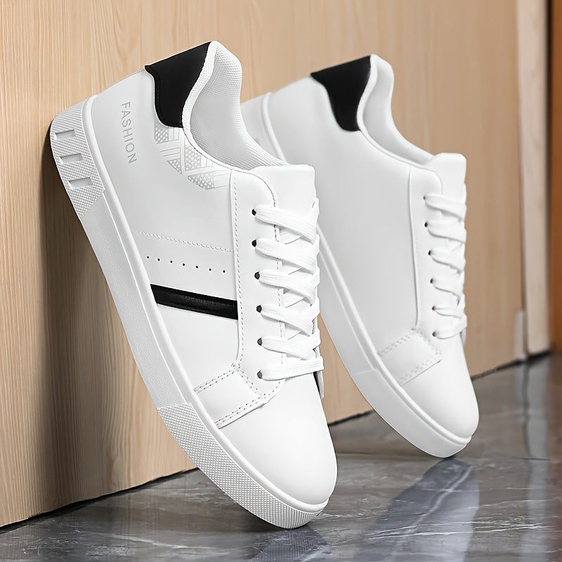 Versatile, Men's Fashion Color Block Skate Sneakers - Comfortable, Non-Slip & Breathable Lace-Up Shoes for All Seasons
