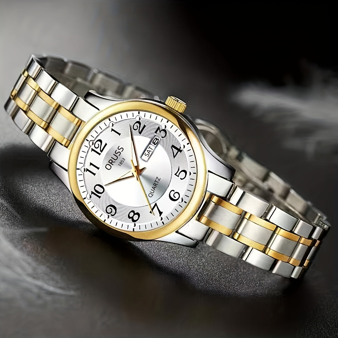 Elegant Women's Quartz Watch - Stainless Steel Band, Alloy Case with Dual Calendar Feature, Non, Round Shape