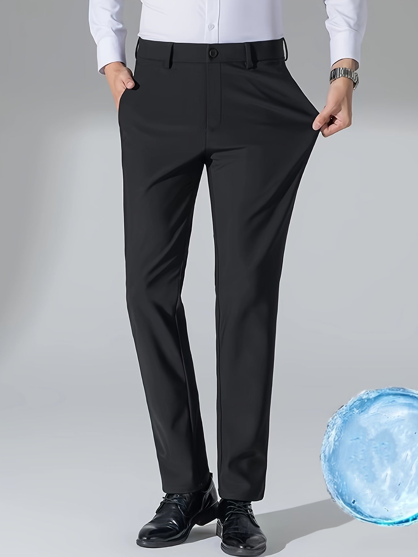 Men's straight-leg suit pants, which can be used as professional formal wear or thick casual pants for autumn and winter.