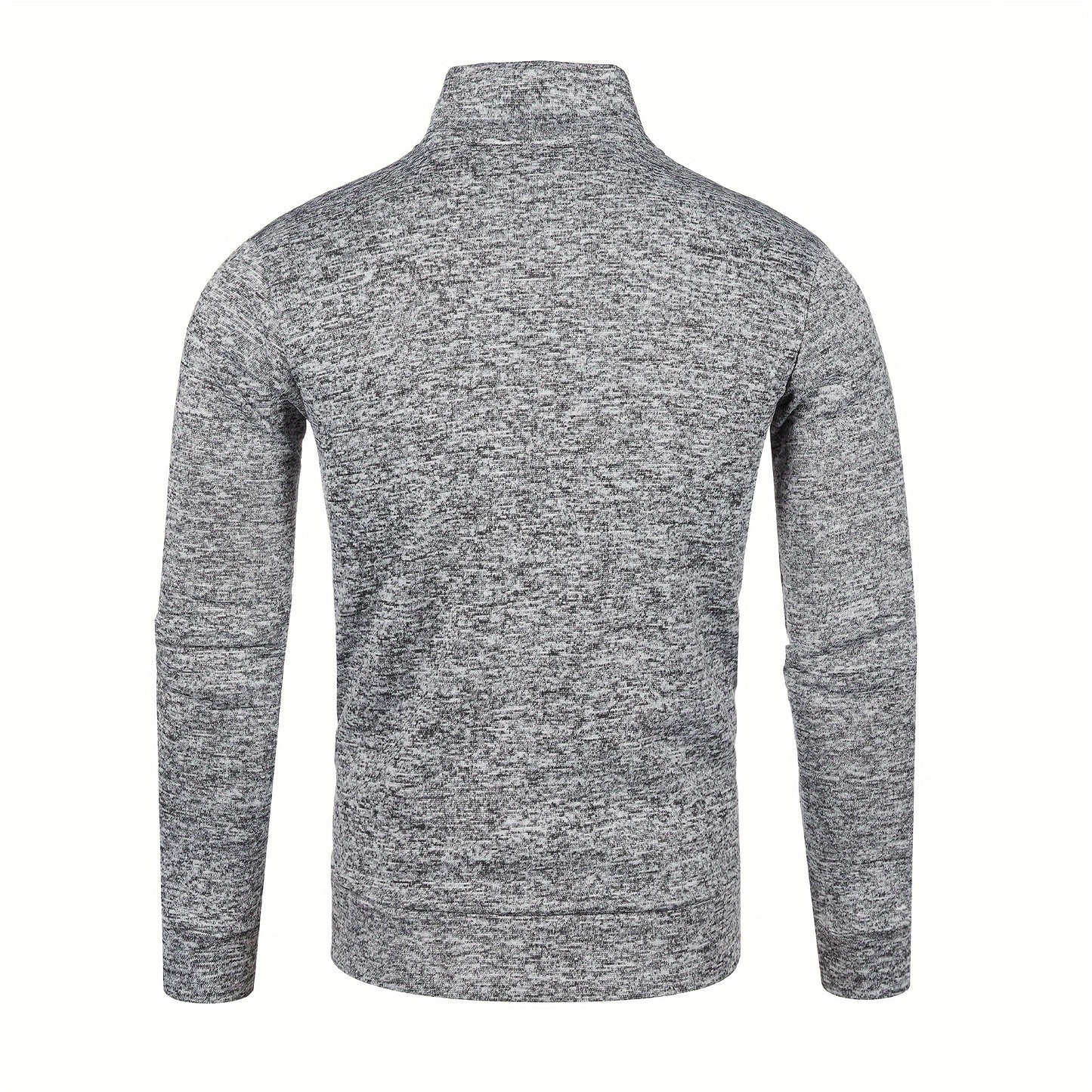 Men's Knitted Cardigan Jacket, Autumn Winter Casual Stand Collar Full Zip Coat, Long Sleeve Regular Fit Jacket