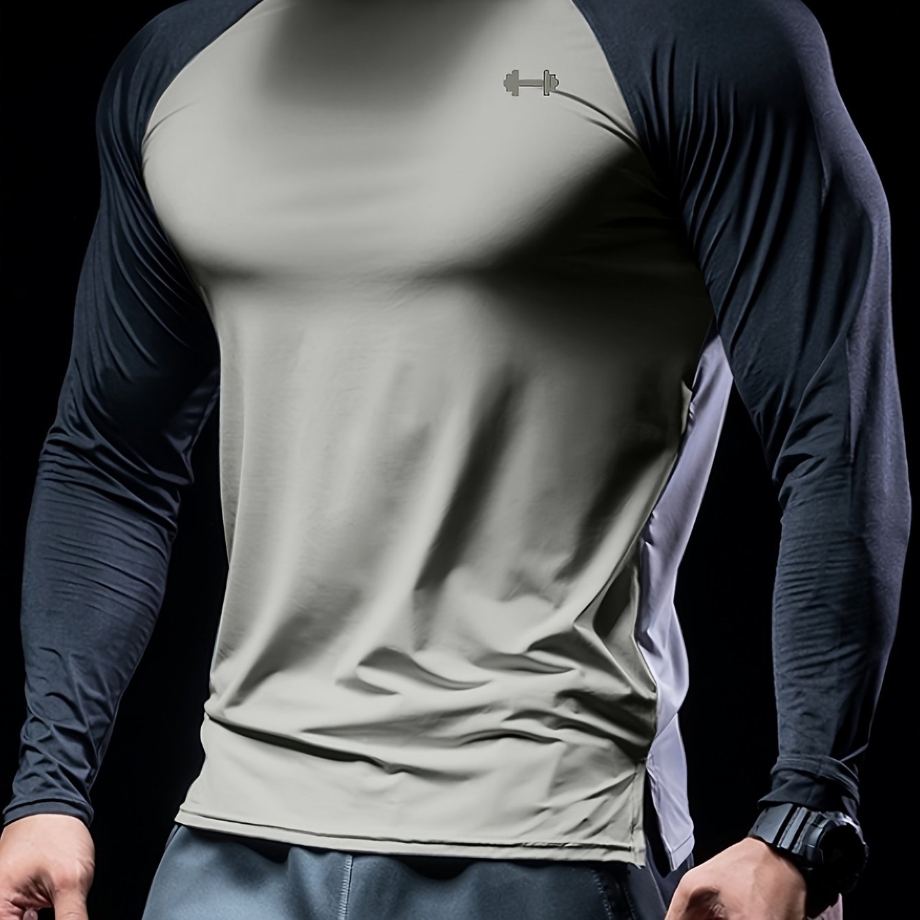 Տղամարդկանց Color Block Athletic Muscle Fit շապիկ, տղամարդկանց շնչառական կոմպրեսիոն շապիկ, հարմարավետ վերնաշապիկ ամառային սպորտի համար