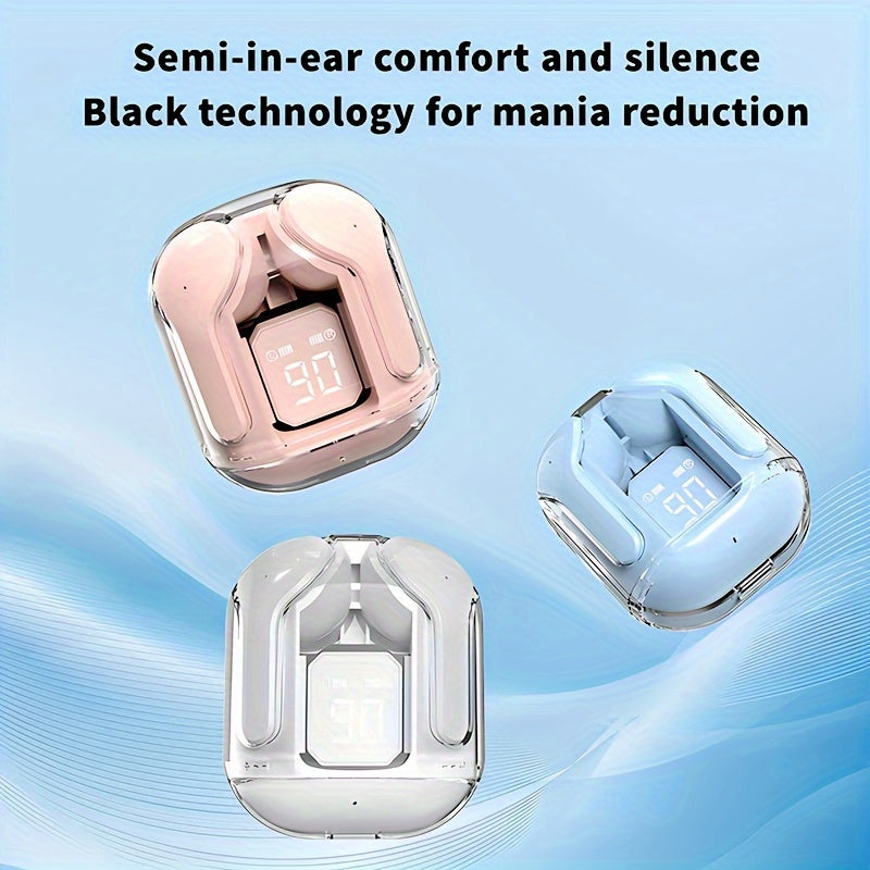 2024 TWS Wireless In-Ear Earbuds with LED Battery Indicator, 150mAh Long-Lasting Charge, Silicone Protective Case - Perfect Gift for Him & Her
