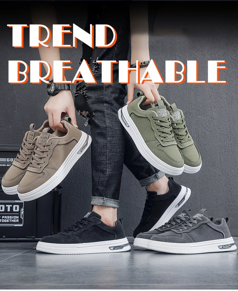 Men's Vintage-Inspired Casual Footwear - Breathable, Non-Slip Sole Low-Top Skate Shoes for All Seasons