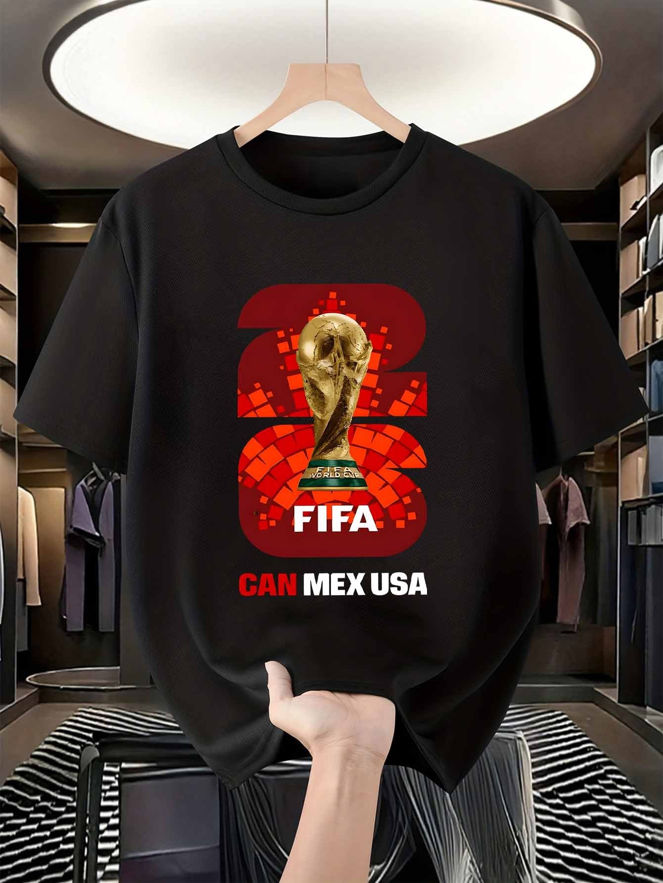 Men's FIFA World Cup Trophy Soccer T-Shirt, Crew Neck