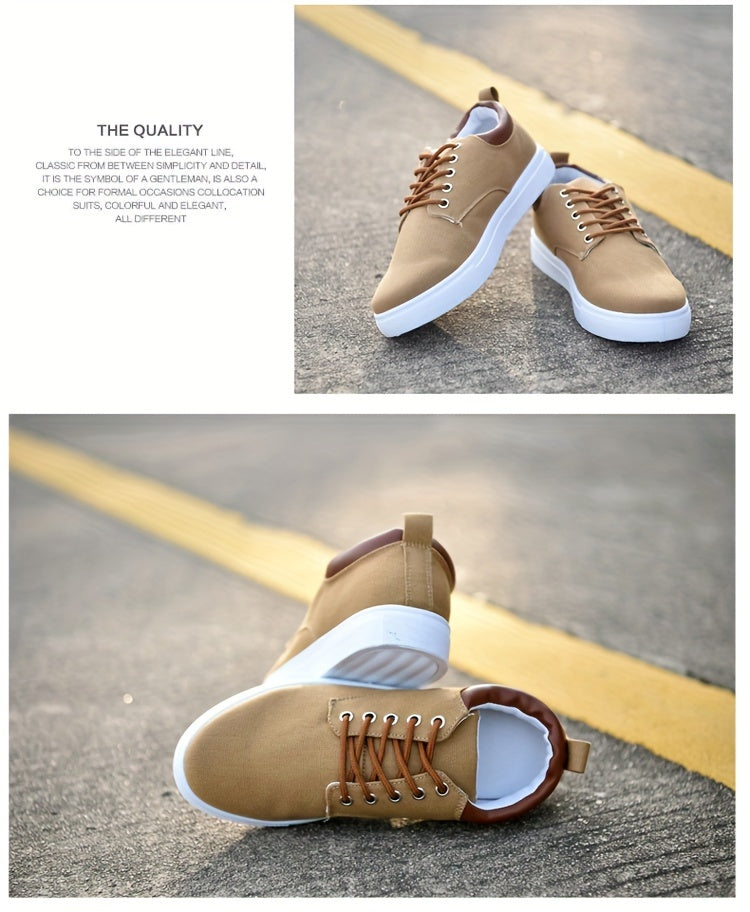 Men's Canvas Footwear - Non-Slip, Durable & Comfortable Lace-Up Shoes
