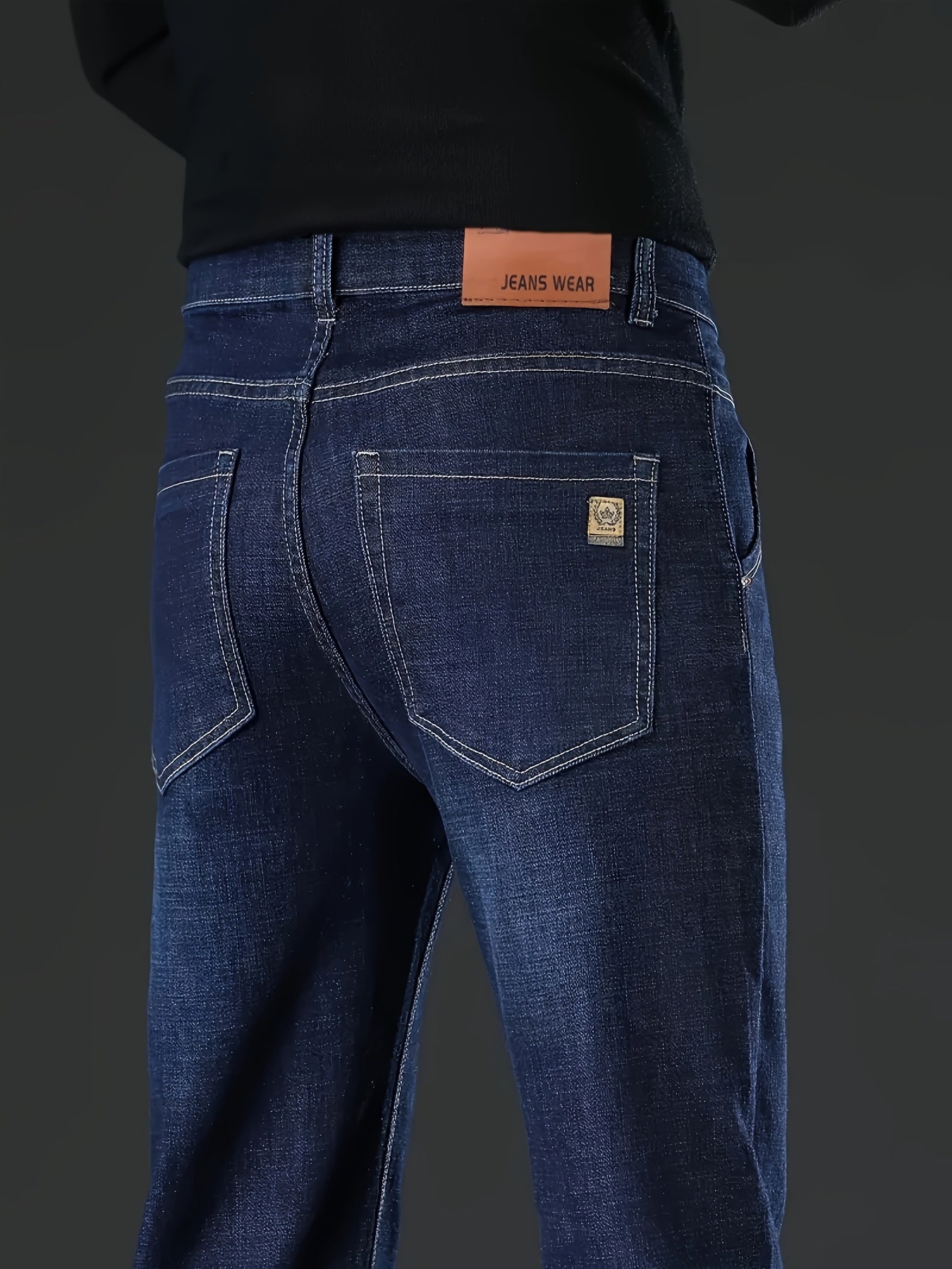 Four Seasons Regular Men's Jeans New Business Trendy Straight Jeans Fashionable Versatile Men's Elastic Jeans Very Suitable for Daily Outdoor Casual Wear Comfortable Classic Design