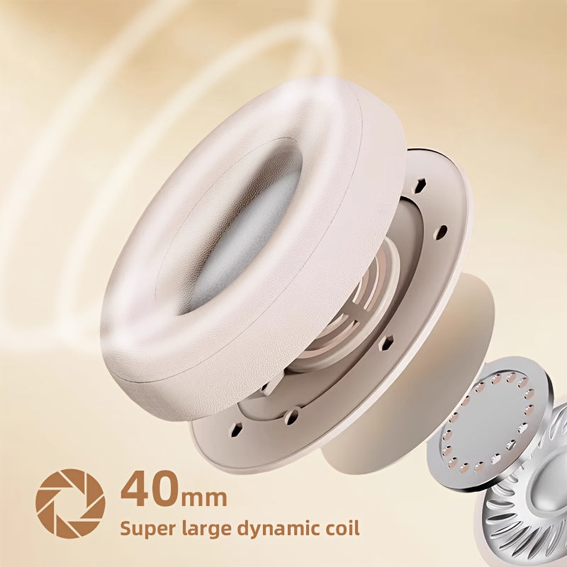 Upgraded Wireless Headphones, Good Sound Quality Wireless Headphones, Lightweight Foldable Earbuds with Built-in Microphone, Compatible with 3.5mm / 0.14in Audio Cable, Suitable for Travel/Work/Laptop/PC/Mobile Phone Stereo,