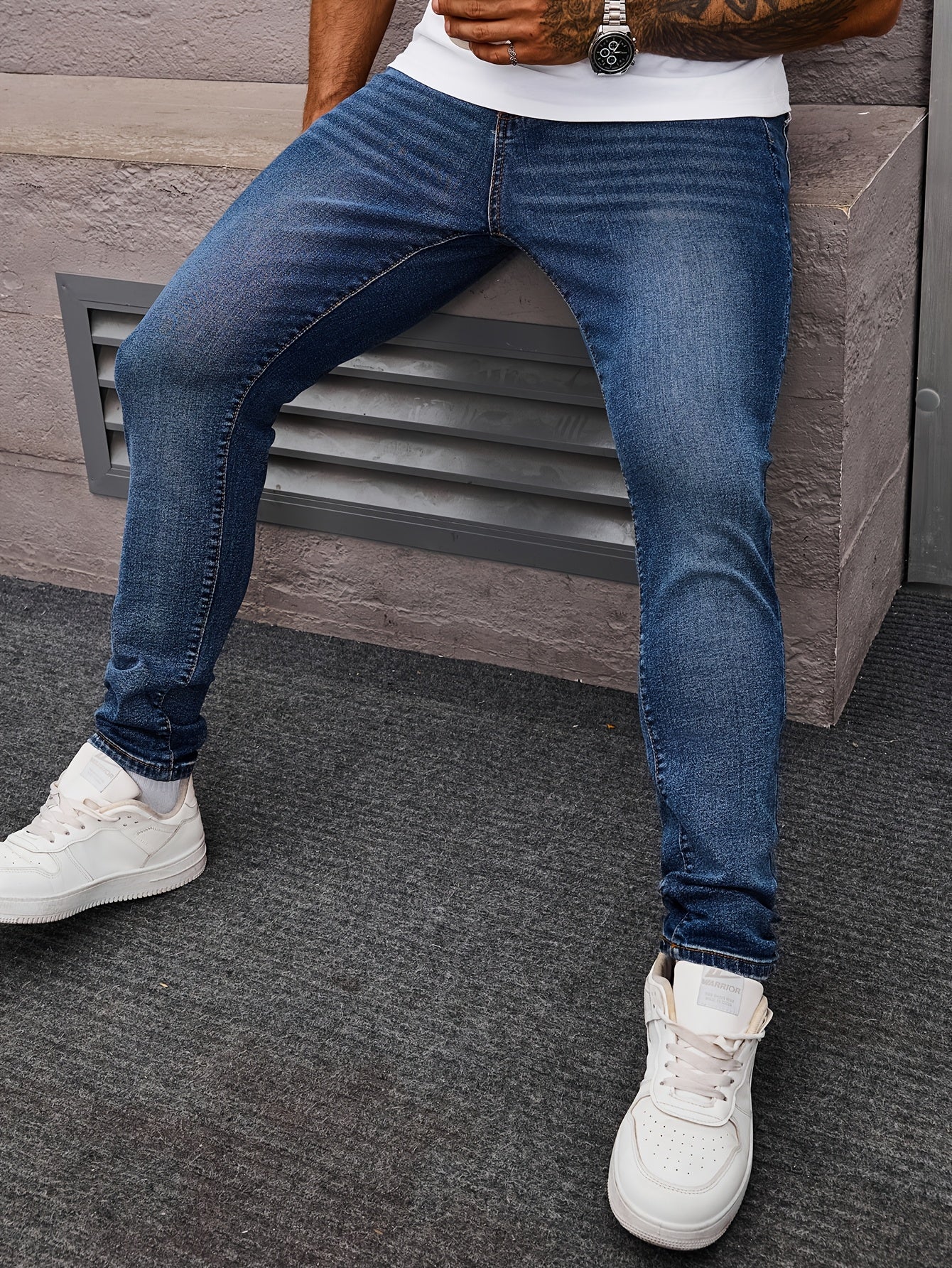 Men's Slim Fit Jeans - Rayon Blend, Stretch Denim, Solid Color, Machine Washable, Everyday Denim|Slim Fit Jeans|Rayon Blend Denim