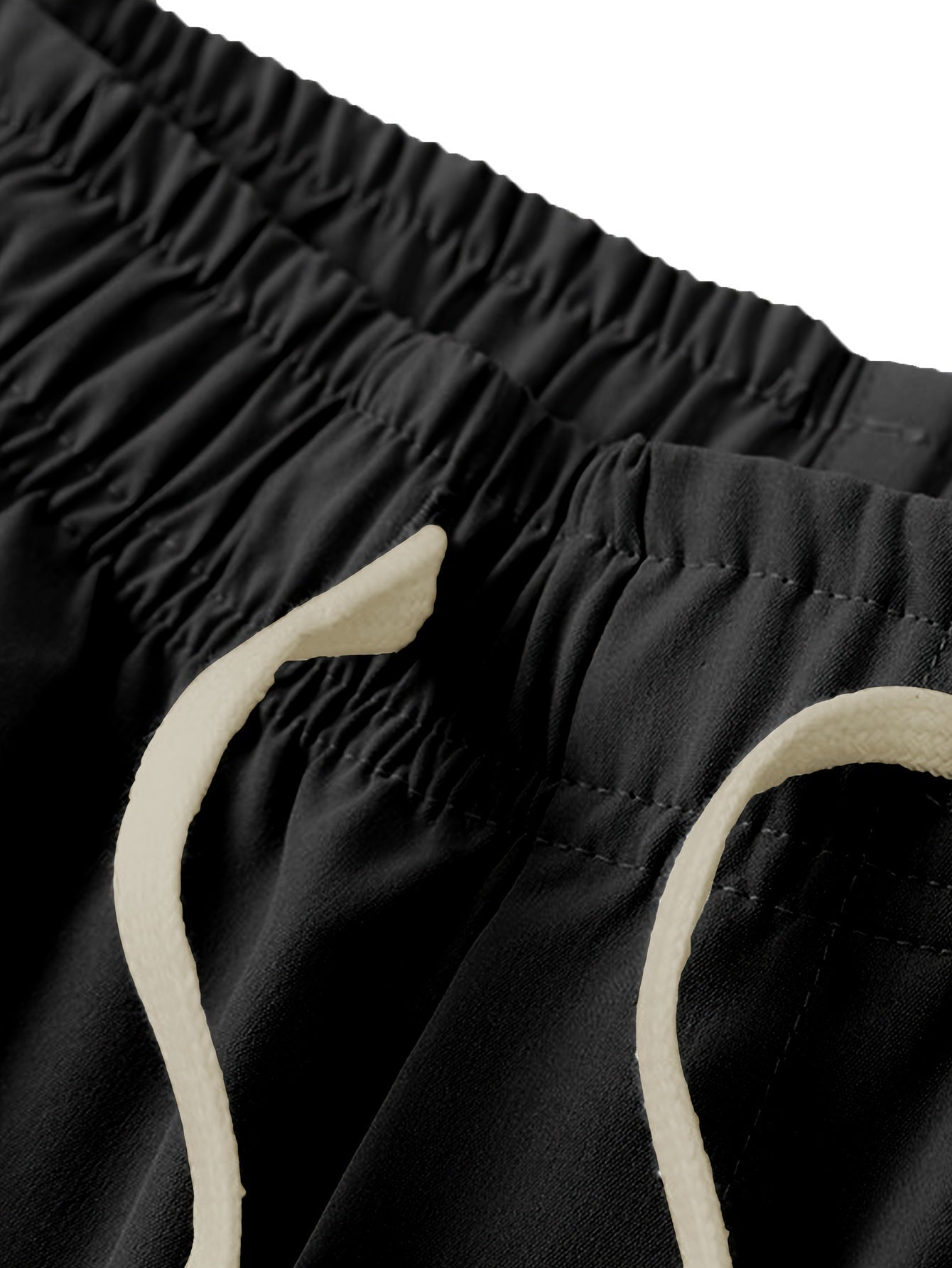Men's Solid Shorts With Pockets, Casual Elastic Waist Fake Two-piece Drawstring Shorts For Summer