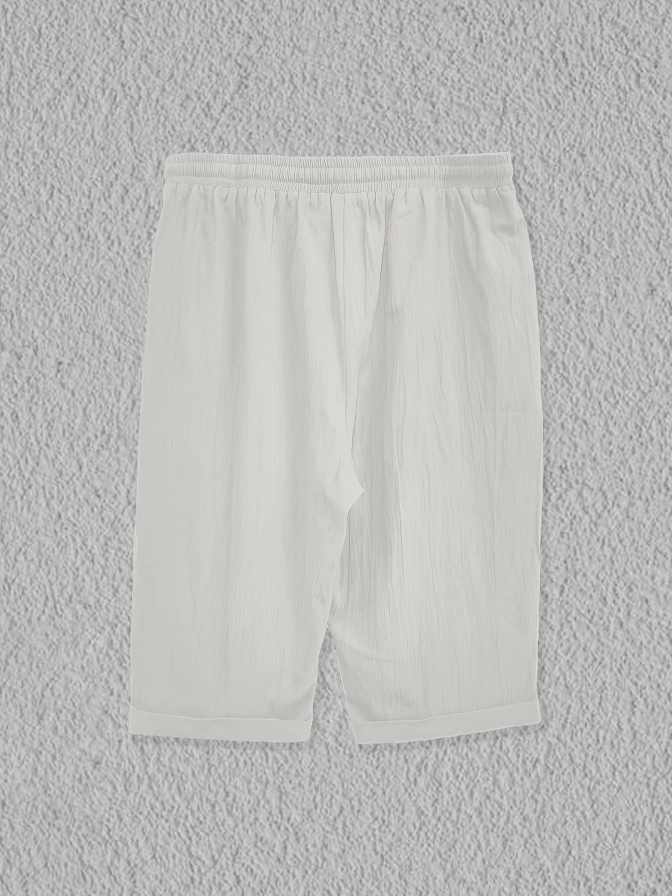 Women's Plus Size Casual Harem Pants - Solid Color White, Drawstring Waist, Knee-Length, Lightweight Polyester Blend, Spring/Summer/Fall Wear, Spring Summer Harem | Classic Harem Style | Lightweight Fabric