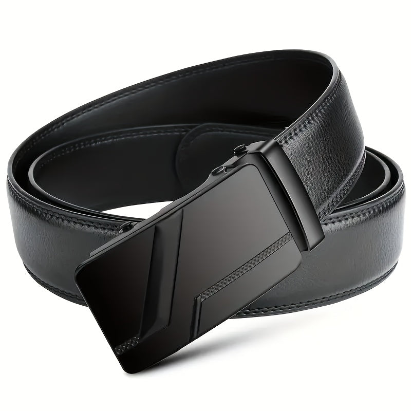 Men'S Leather Cowhide Belt, Fashion Casual Retro Belt Automatic Buckle, Business Fashion Men'S Belt, Gifts