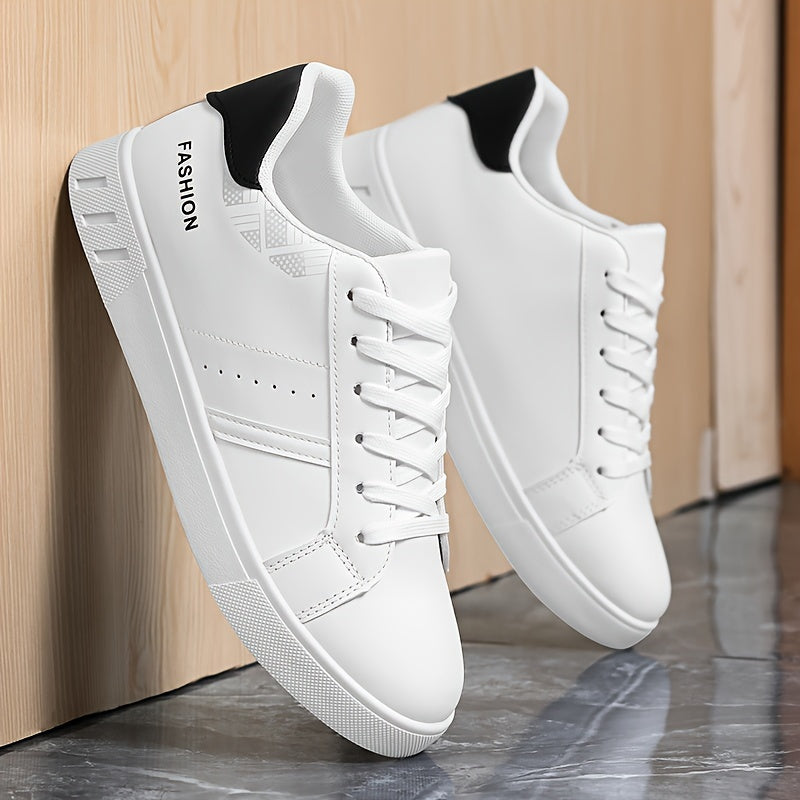 Versatile, Men's Fashion Color Block Skate Sneakers - Comfortable, Non-Slip & Breathable Lace-Up Shoes for All Seasons
