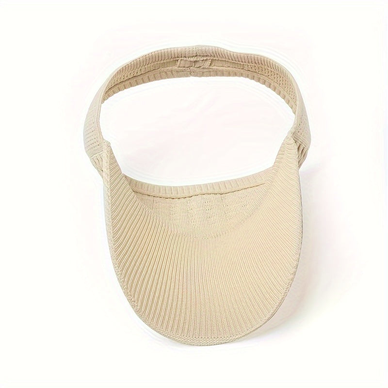 Casual Elastic Knitted Cap, Breathable Women's Empty Top Sunshade Hat For Outdoor Sports And Sun Protection