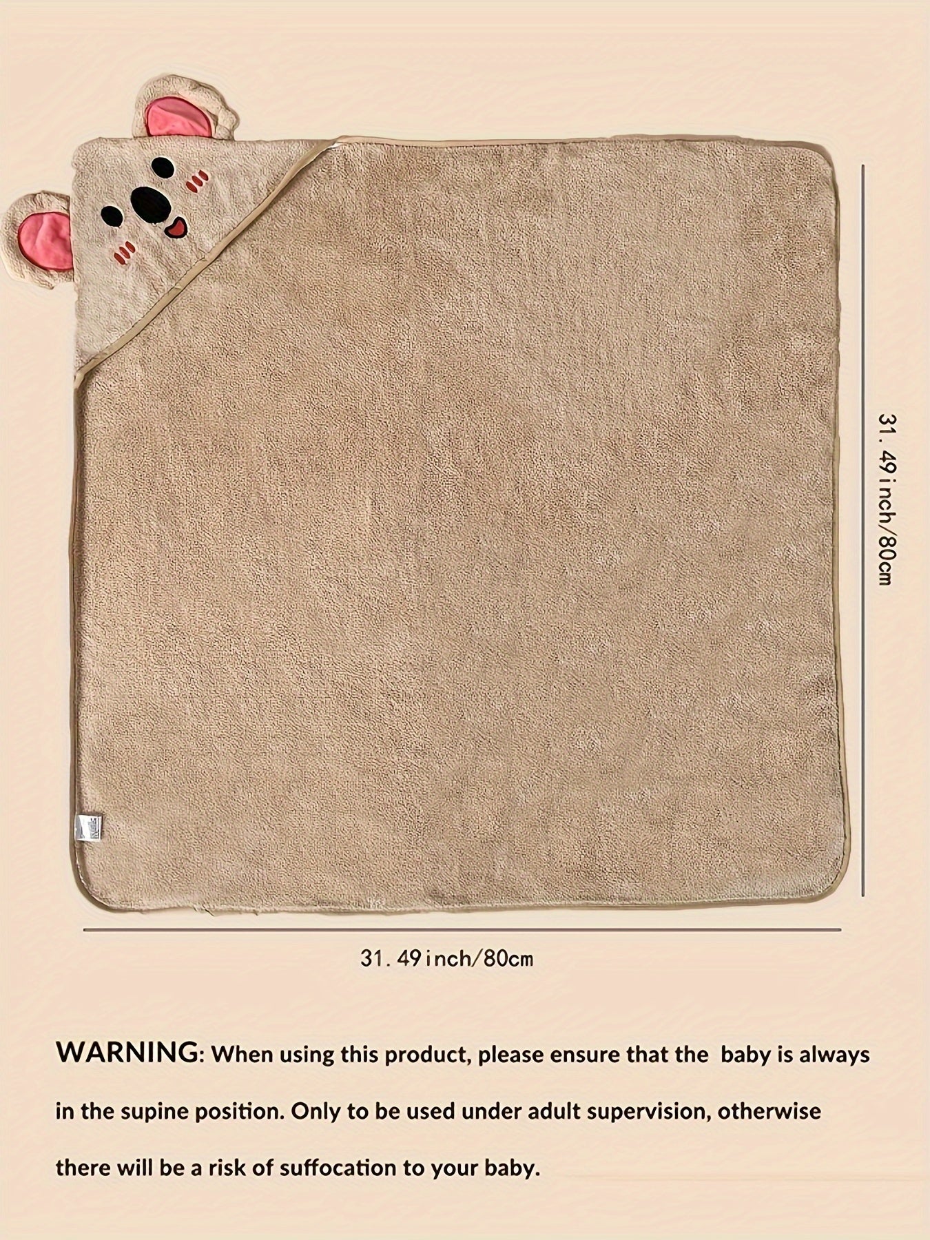 Adorable Animal Design Baby Boy's Soft Hooded Bathrobe - Super Absorbent & Quick-drying Blanket - Suitable For Aged 0-3