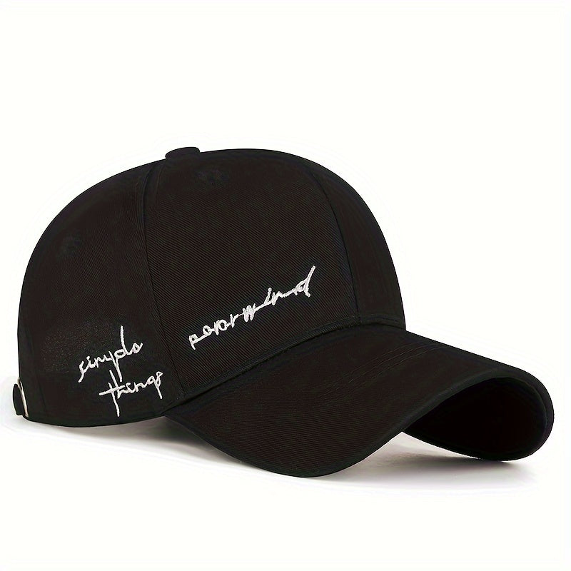 Trendy 4-Season Duckbill Baseball Cap With Embroidery, Adjustable Sun Protection For Women