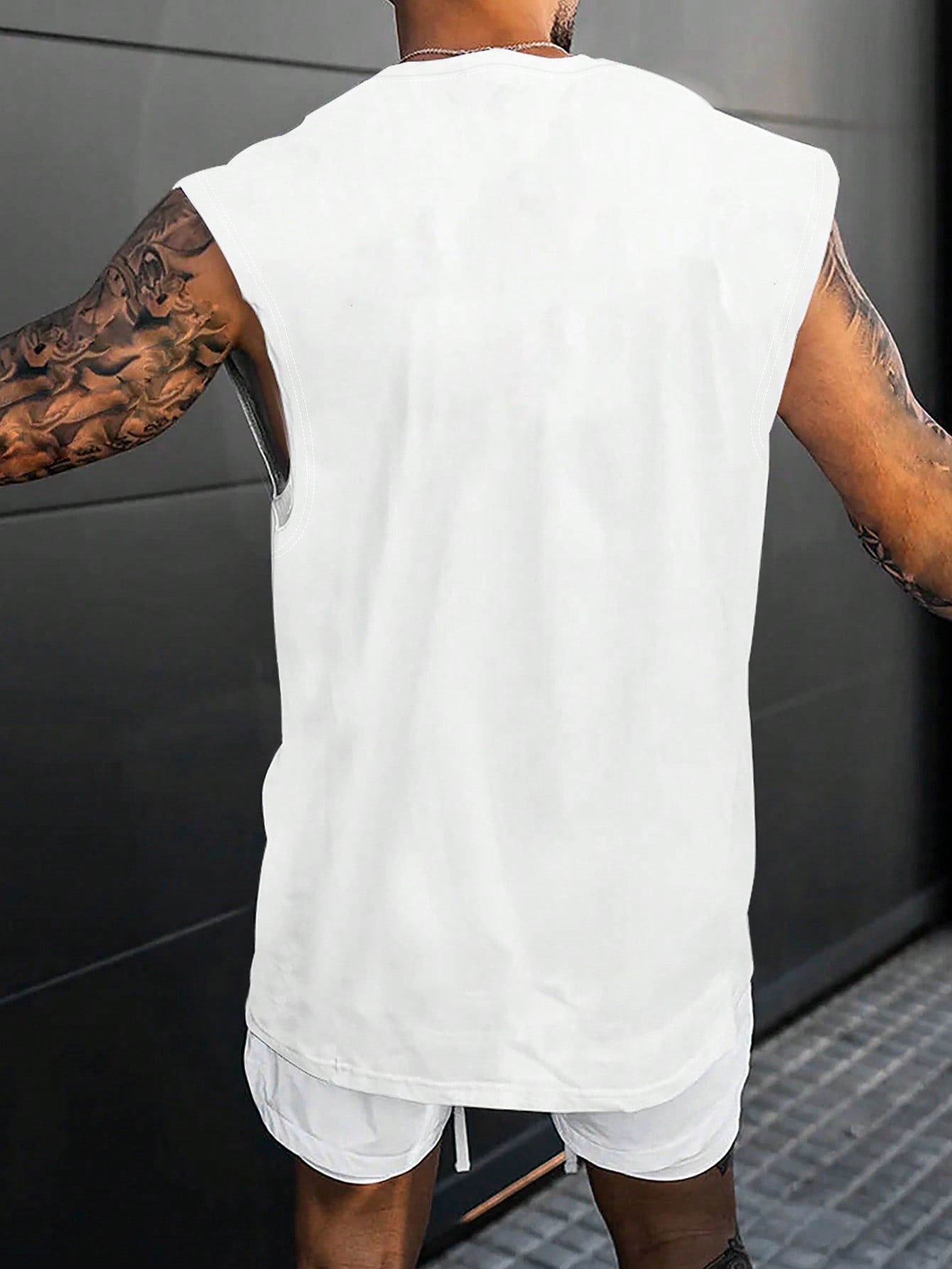Print Comfy Breathable Tank Top, Men'S Casual Stretch Sleeveless T-shirt For Summer Gym Workout Training Basketball